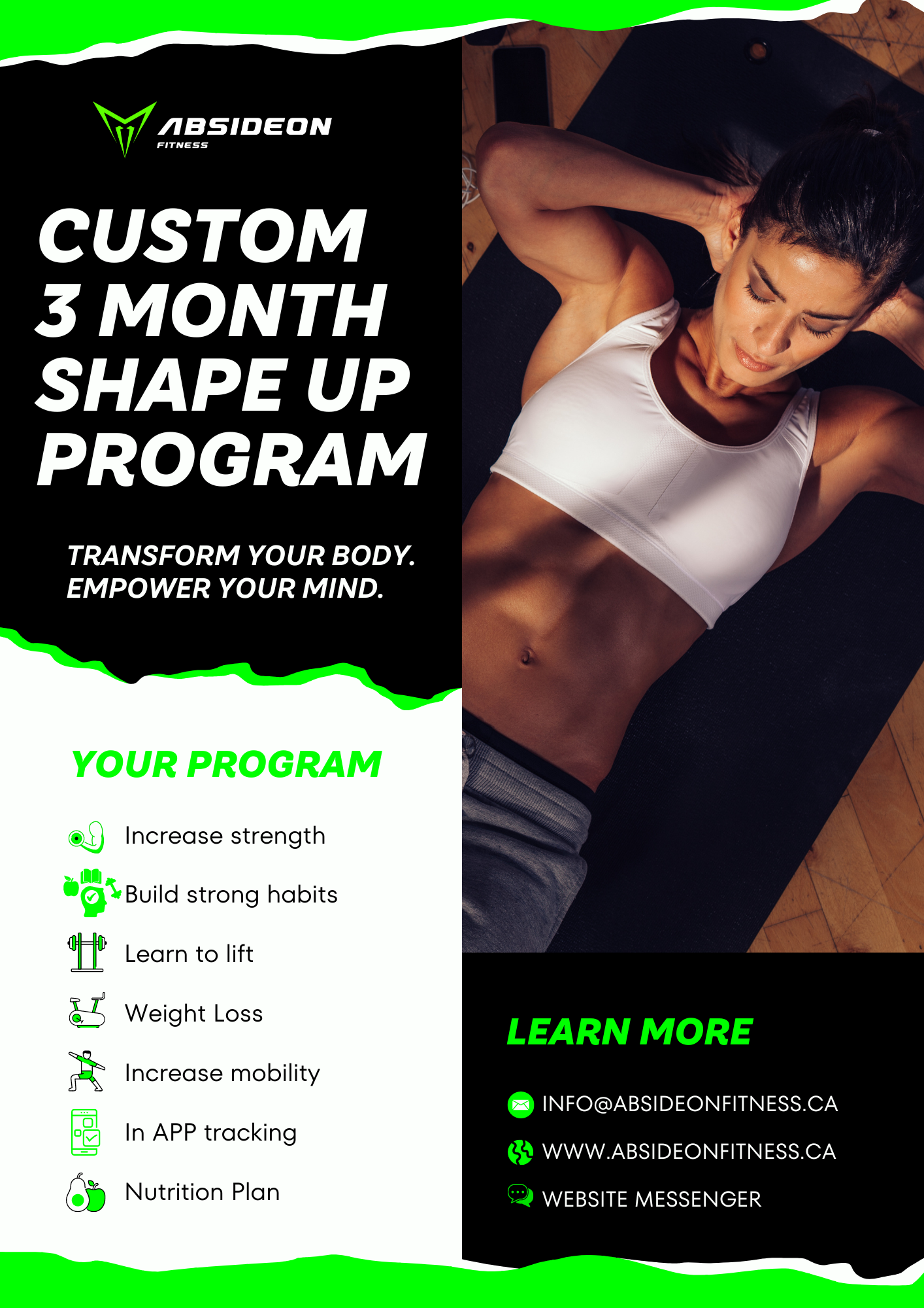 Custom Month SHAPE UP Program – ABSIDEON FITNESS